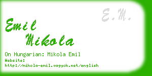 emil mikola business card